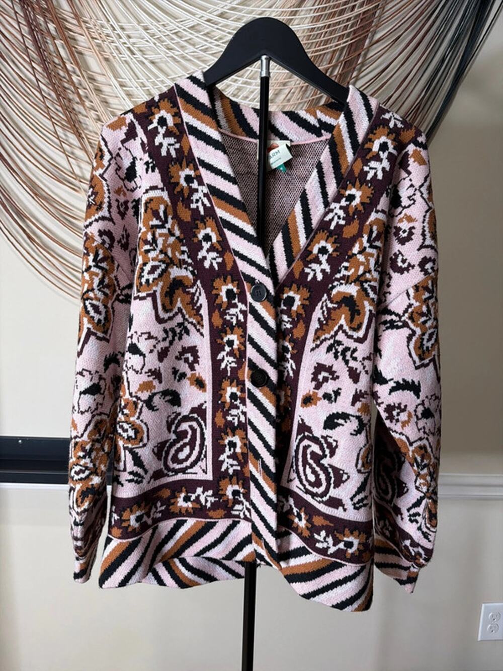 FARM Rio Glam Tapestry Knit Cardigan – Size Medium 3137